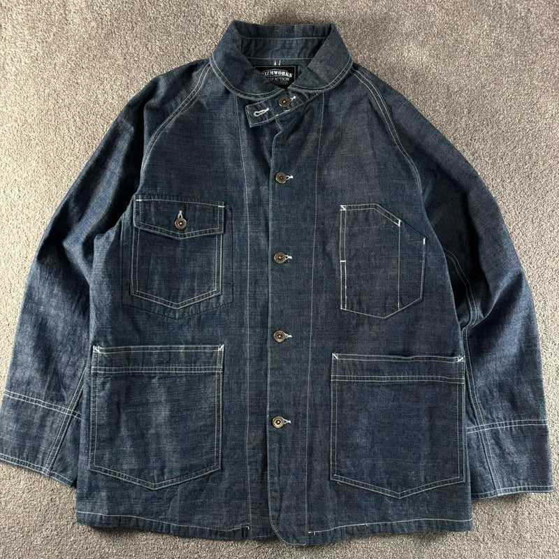 Frizmworks French Utility Chore Shirt Indigo M