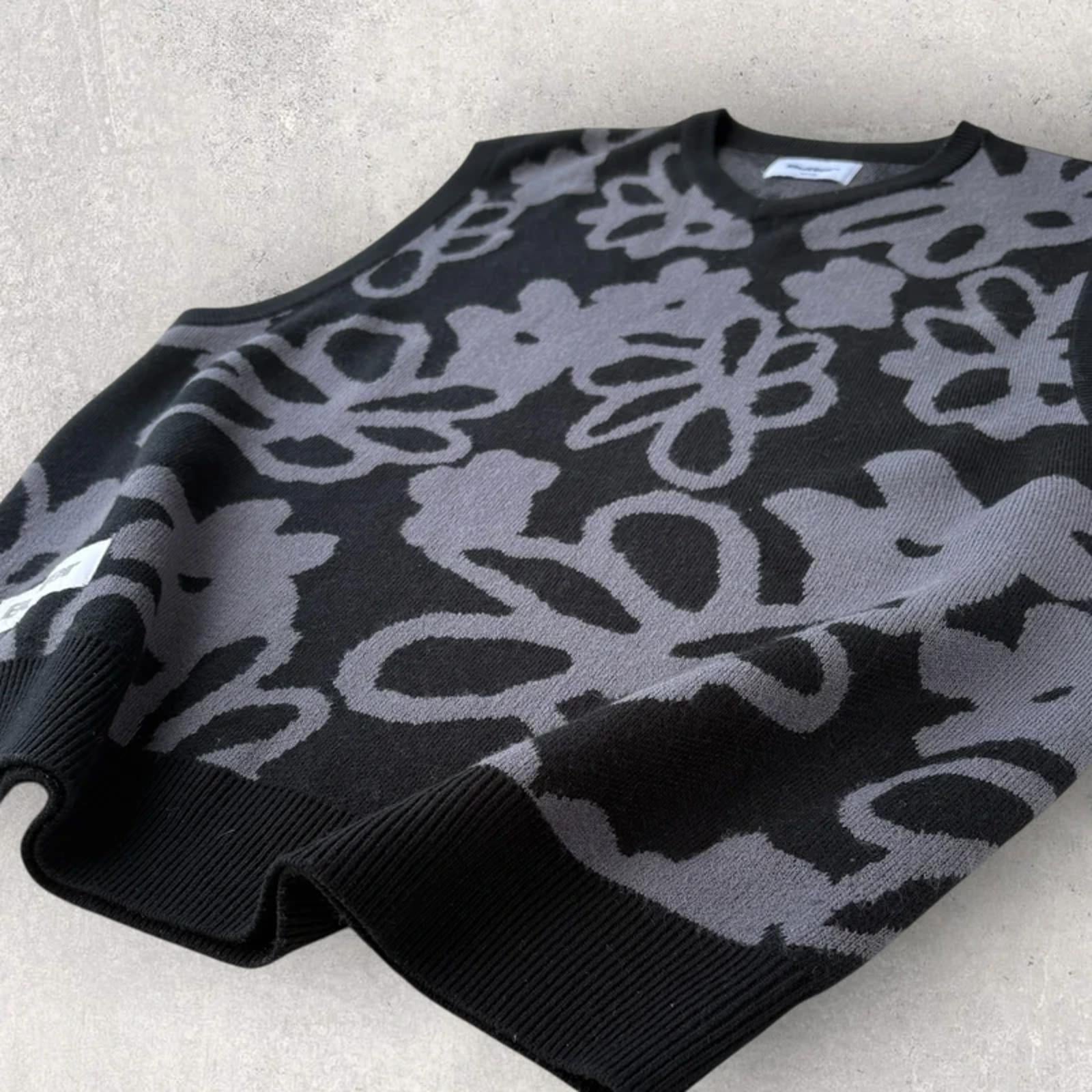 Butter Goods Flower Knit Vest Black / Grey M Streetwear