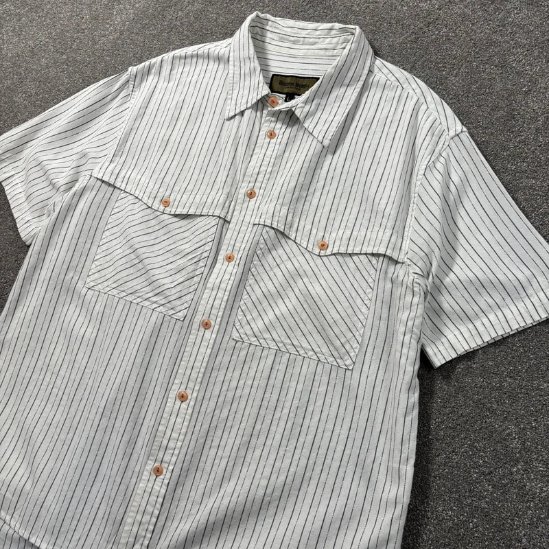 Uniform Bridge Contrast Stripe SS Shirt White M
