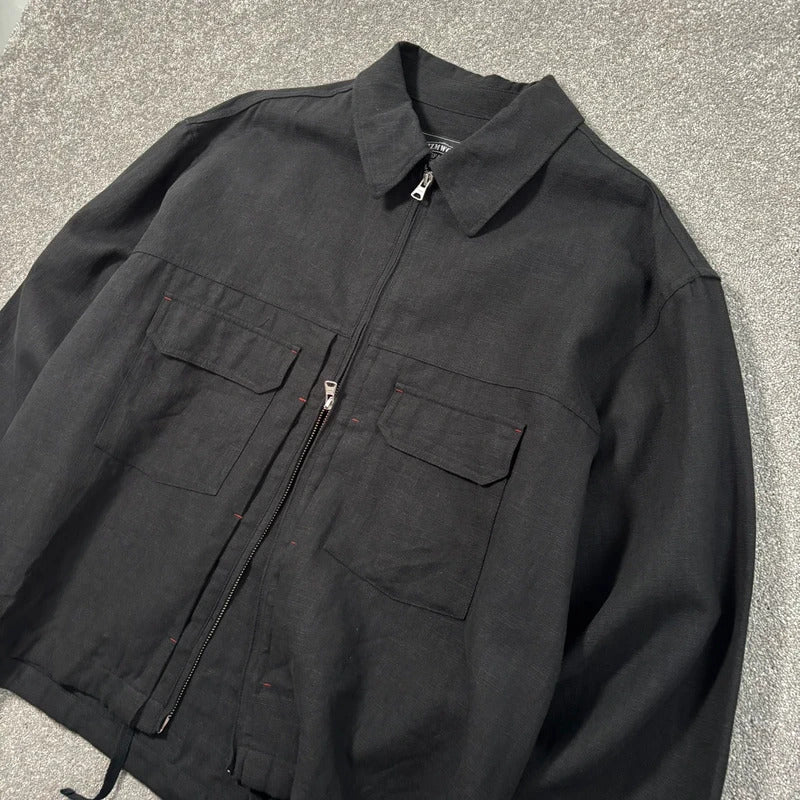 Frizmworks Linen Trucker Jacket Black L