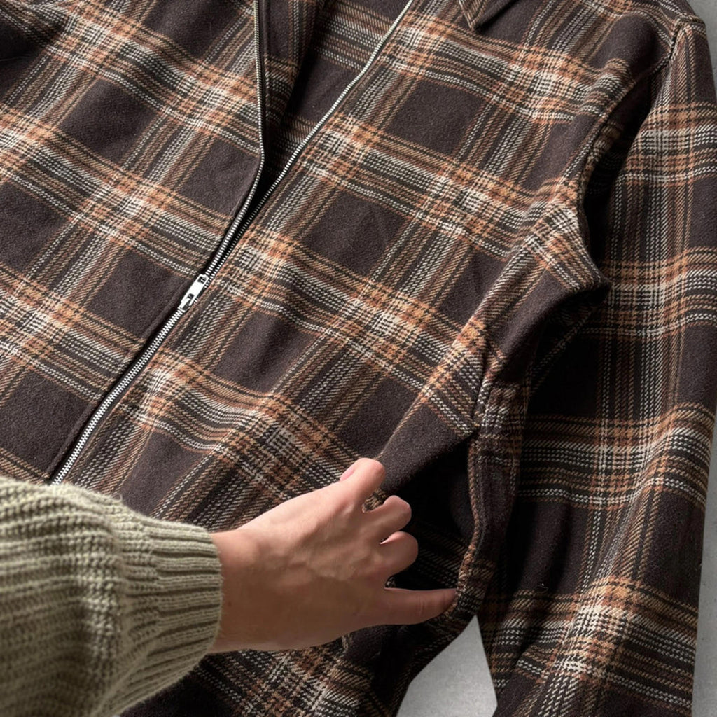 Weekday Check Curtis Jacket Brown Size XL