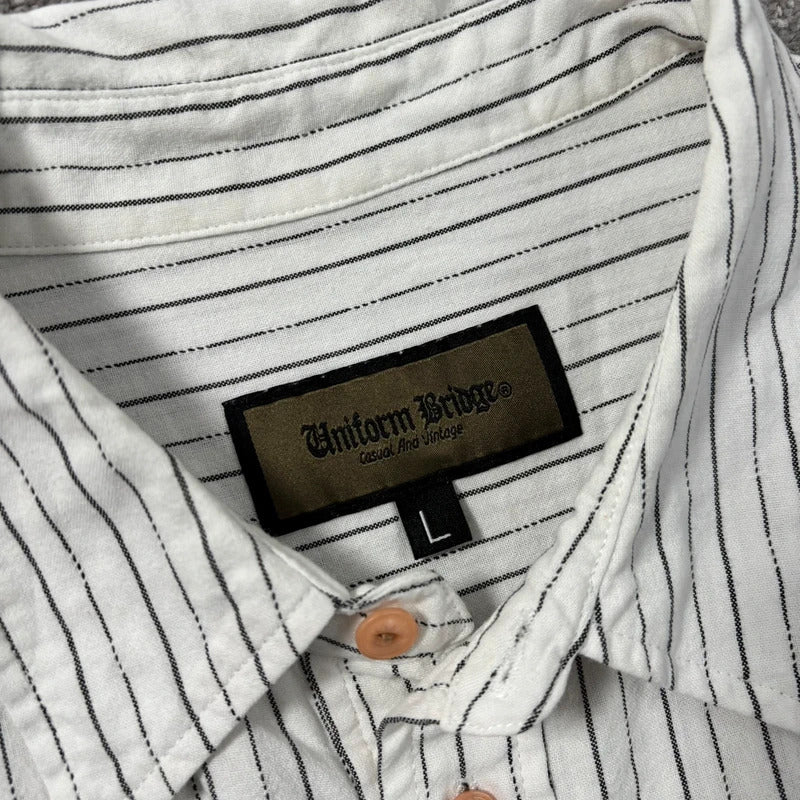 Uniform Bridge Contrast Stripe SS Shirt White M