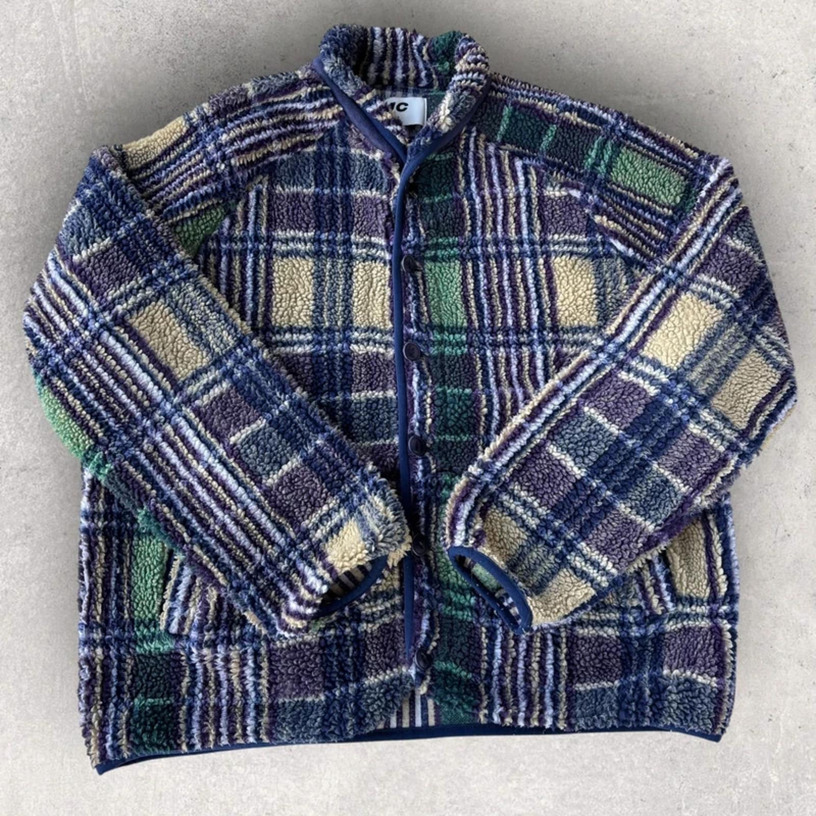 YMC Beach Check Fleece Jumper L