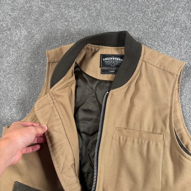 Frizmworks Utility Workwear Gilet Beige L