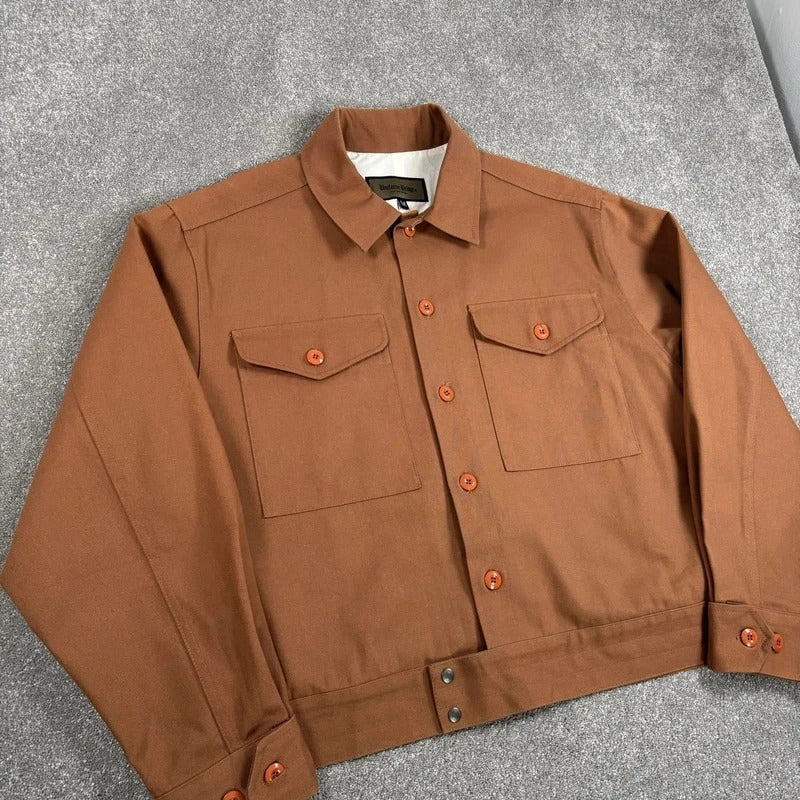 Uniform Bridge Cropped Utility Jacket Brown M