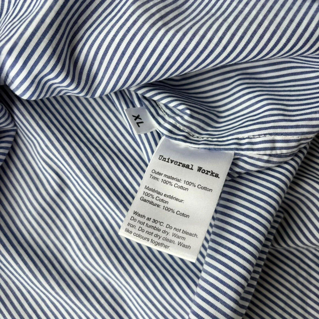 Universal Works Patchwork Stripe Shirt Blue XL