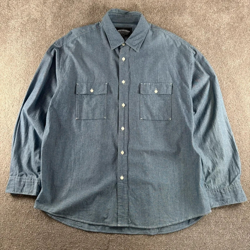 Frizmworks Pocket Chambray Shirt Blue XL
