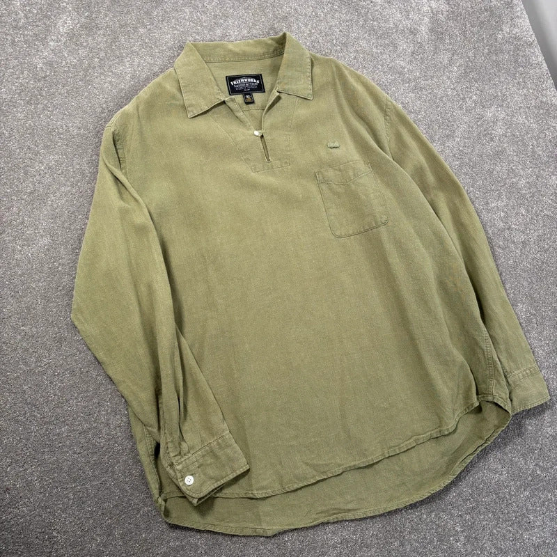 Frizmworks Linen Pullover Shirt Olive XL