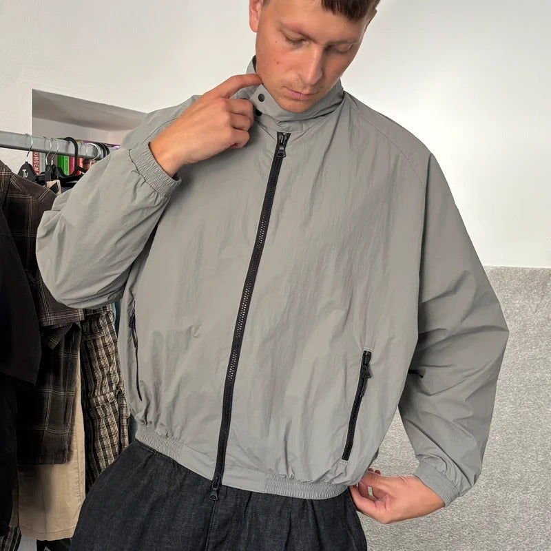 Uniform Bridge Cropped Boxy Windbreaker Grey M
