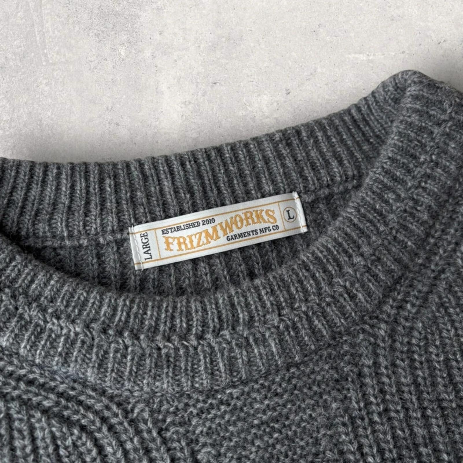 Frizmworks Patch Round Pullover Knit Grey L