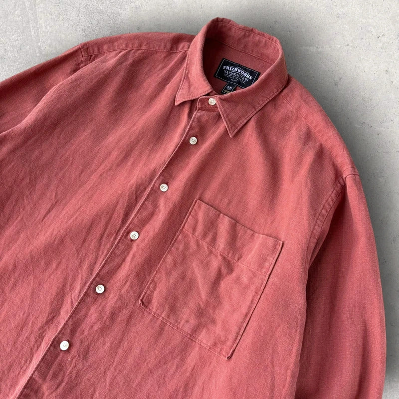 Frizmworks Linen Relaxed Shirt Brick M