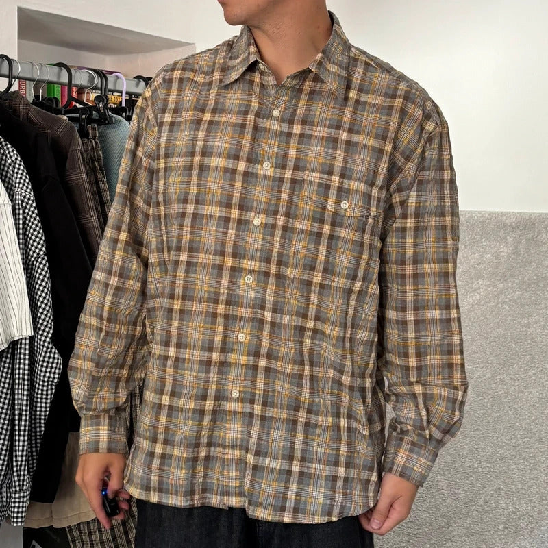 Frizmworks Uneven Check Shirt Yellow M