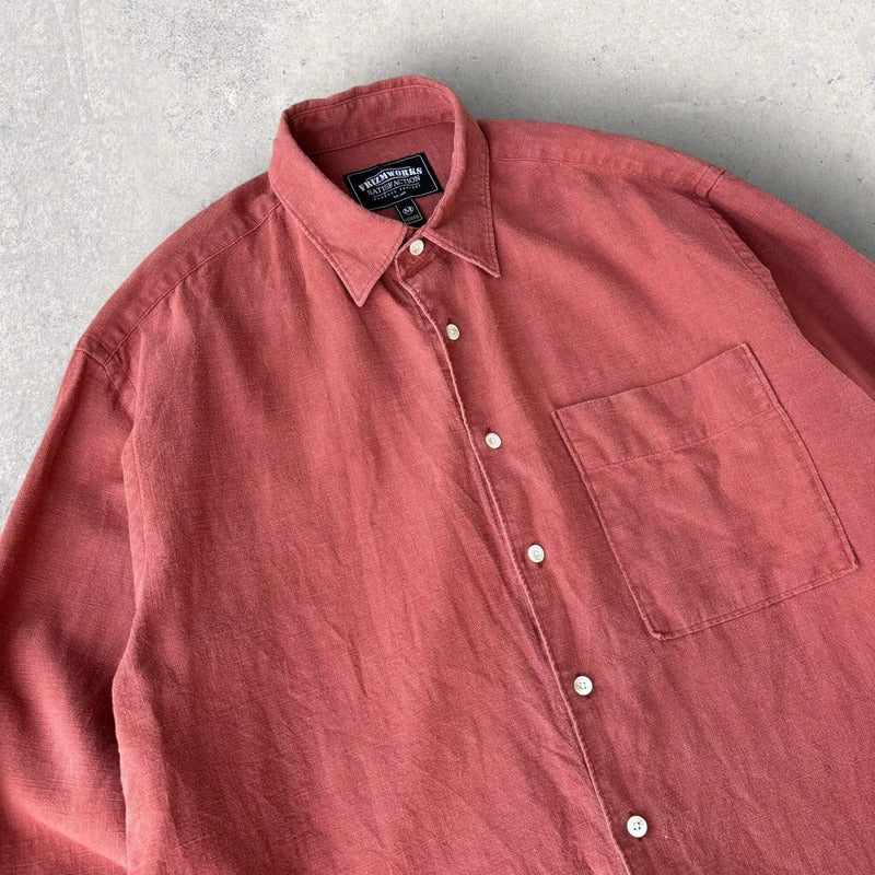 Frizmworks Linen Relaxed Shirt Brick M