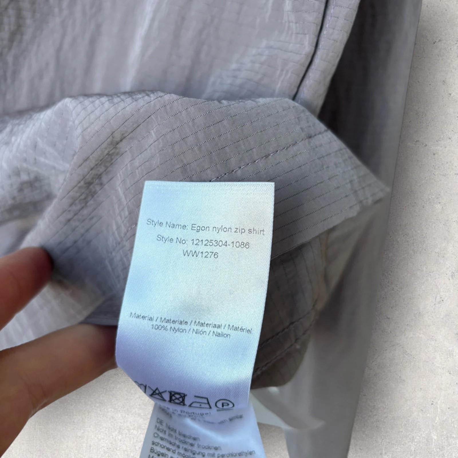 Wood Wood Egon Nylon Zip Shirt Pale Lilac Size L