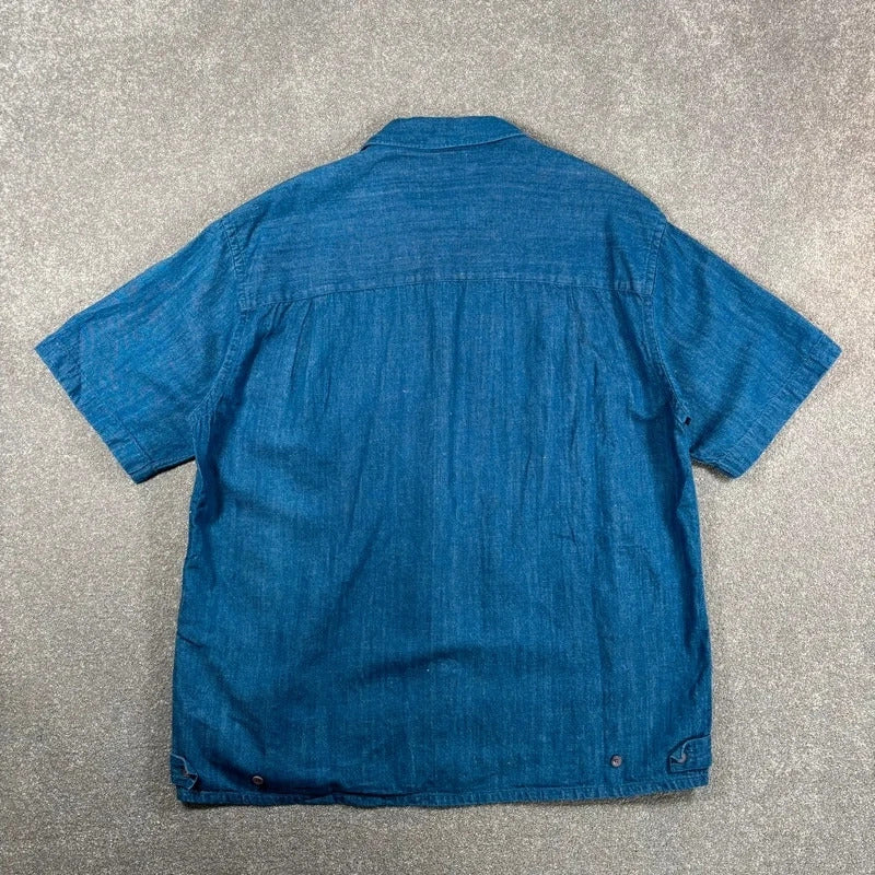 Frizmworks Linen Trucker Half Shirt Blue XL
