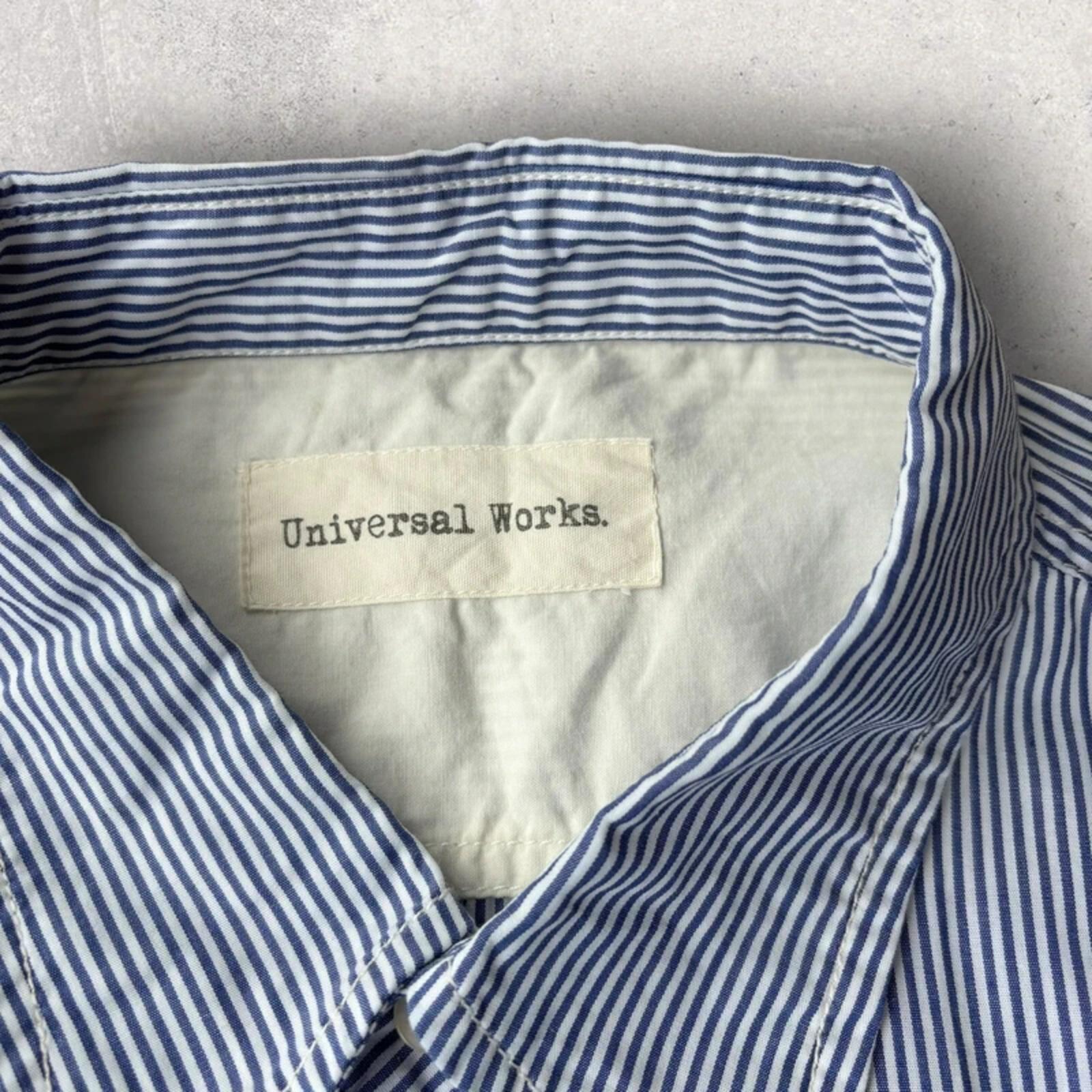 Universal Works Patchwork Stripe Shirt Blue XL