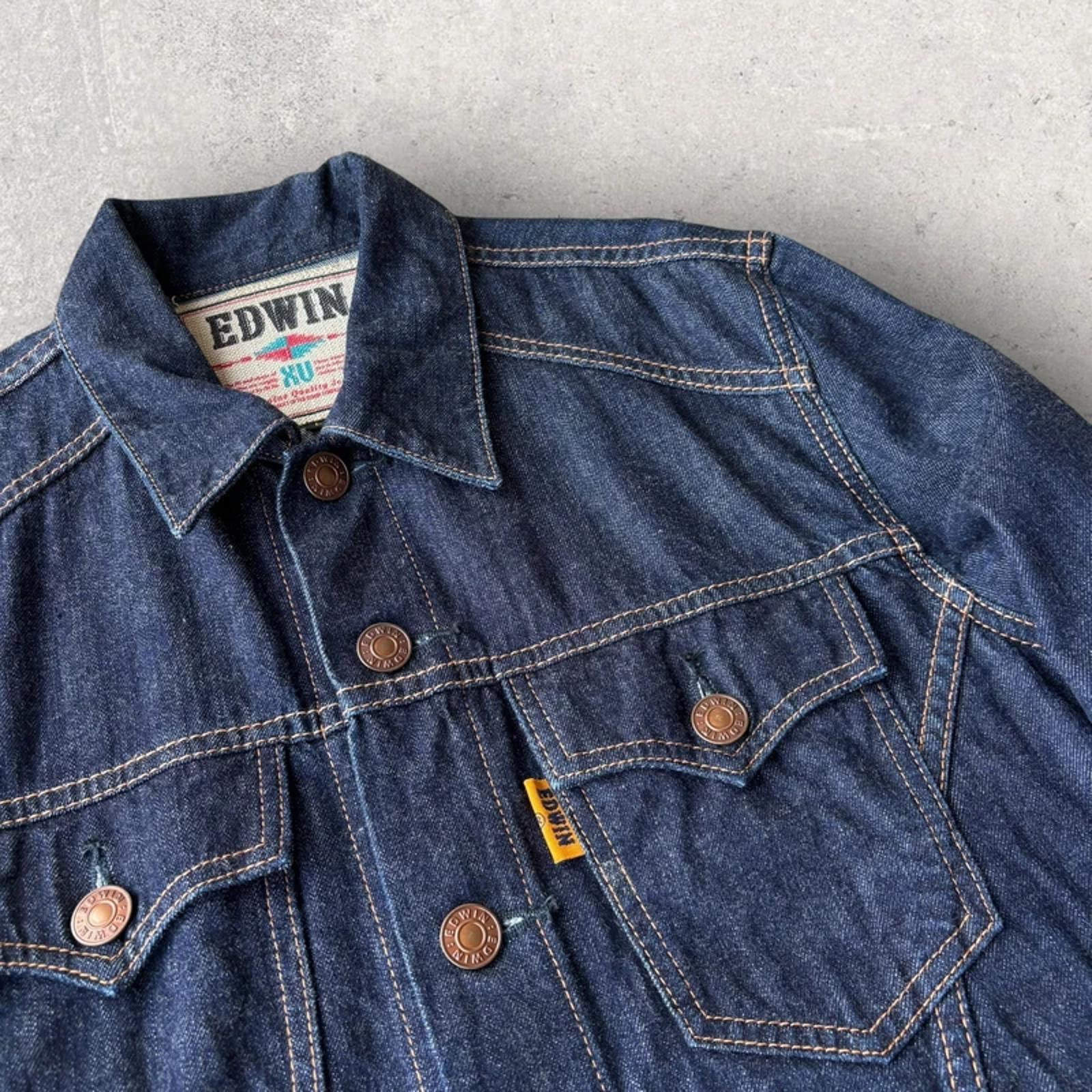 Edwin Japan XU Cropped Denim Jacket Indigo Womens L Japan Import