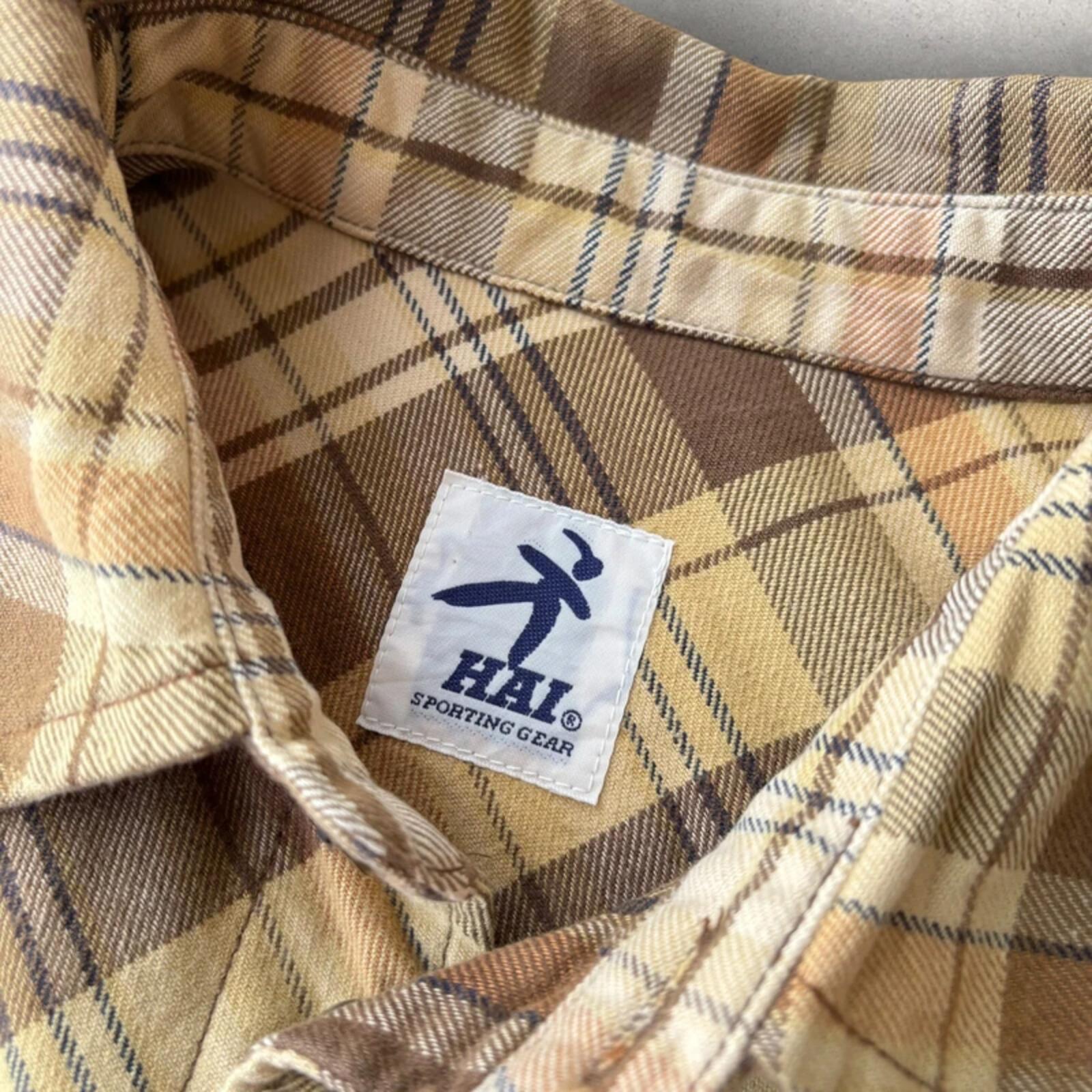 Hai by Issey Miyake Plaid Flannel Shirt Beige M