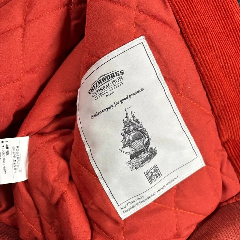 Frizmworks Corduroy Varsity Jacket Orange M