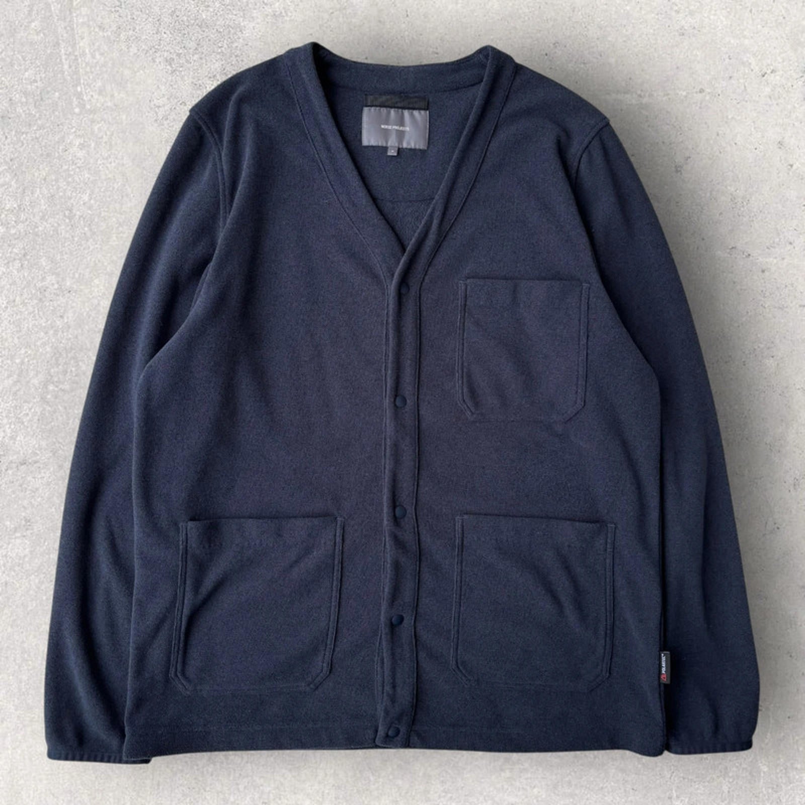 Norse Projects Vidar Polartec Fleece Cardigan Navy Size L