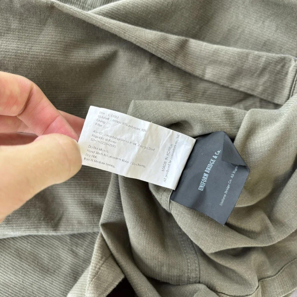 Uniform Bridge Cord Utility Shirt Khaki L