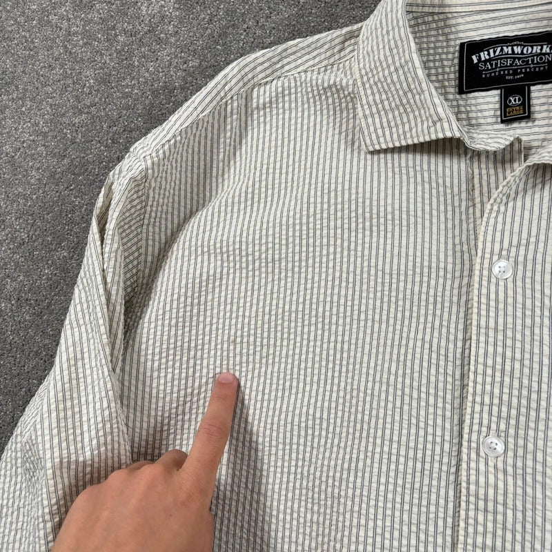 Frizmworks Seersucker Napoli Shirt White XL