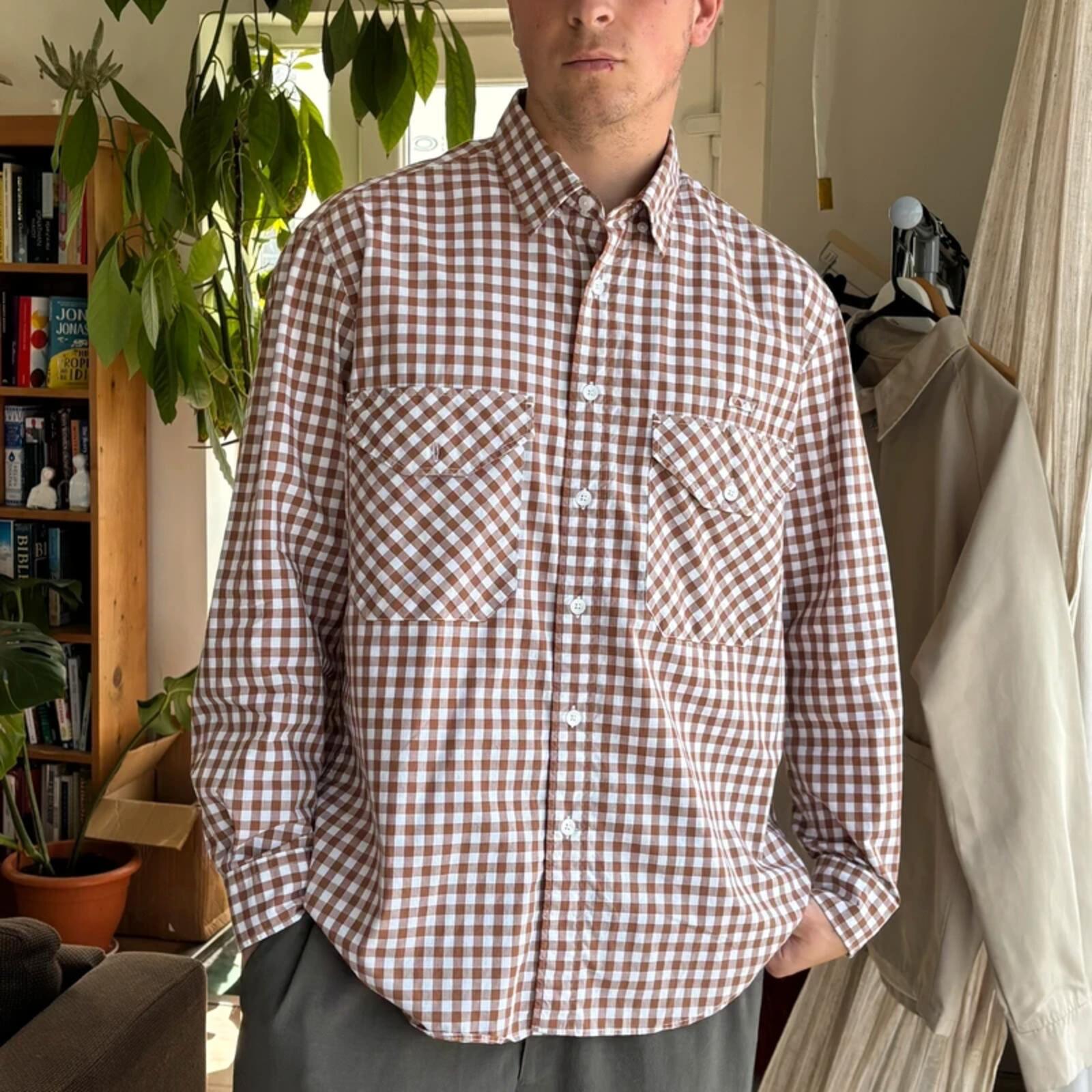 Frizmworks Check Oversized Shirt Brown M