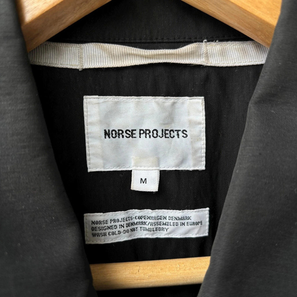 Norse Projects Jens Grosgrain Zip Overshirt Black Size M