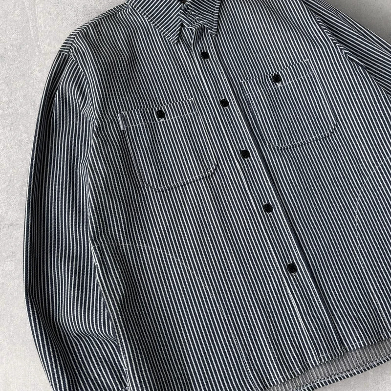 Uniform Bridge Hickory Stripe Chore Jacket Blue L