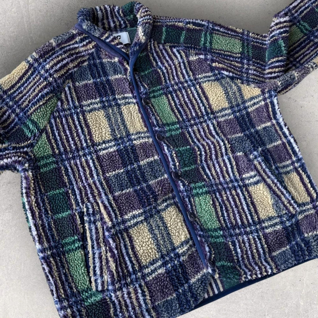 YMC Beach Check Fleece Jumper L