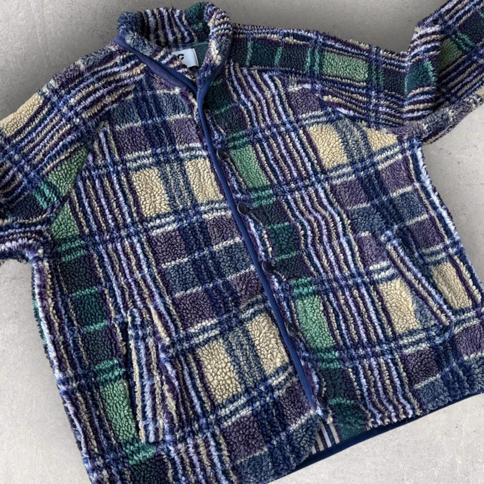 YMC Beach Check Fleece Jumper L