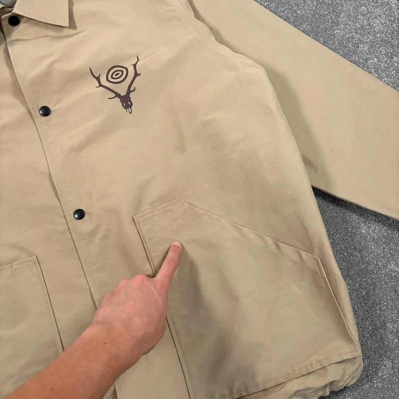 South2 West8 Logo Coach Jacket Beige XL