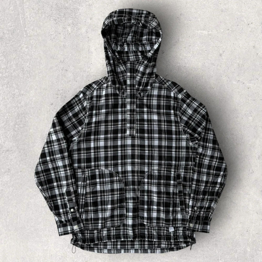 CAYL Light Cotton Plaid Pullover Hoodie Black M ·