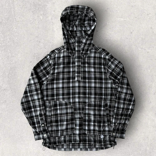 CAYL Light Cotton Plaid Pullover Hoodie Black M ·