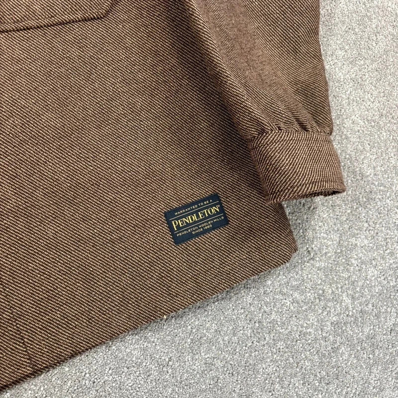 Pendleton Wool Twill Overshirt Brown M