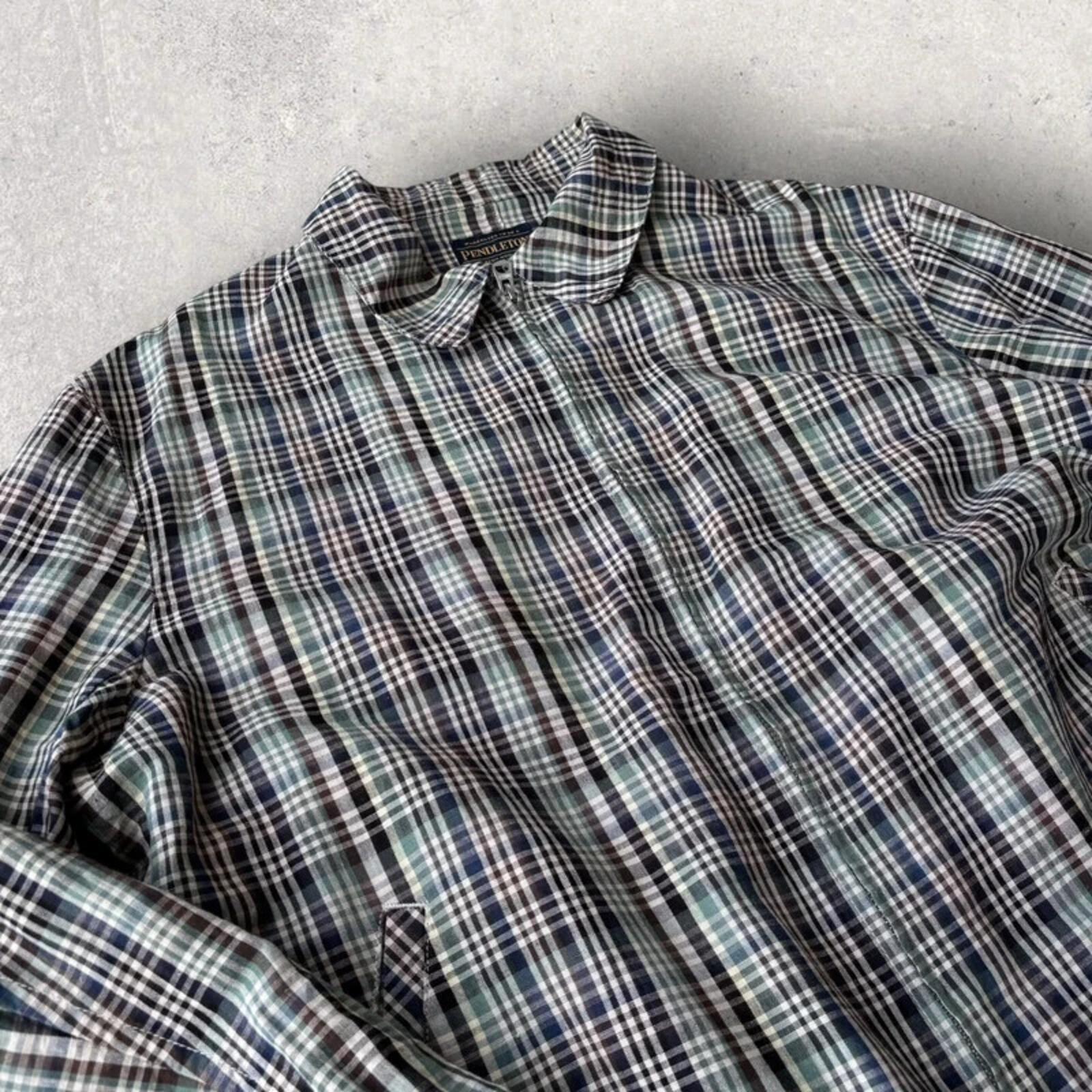 Pendleton Plaid Harrington Jacket Blue L