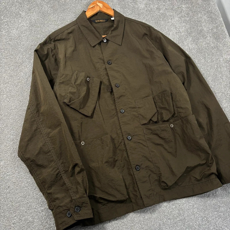 Uniform Bridge Nylon Utility Overshirt Olive L