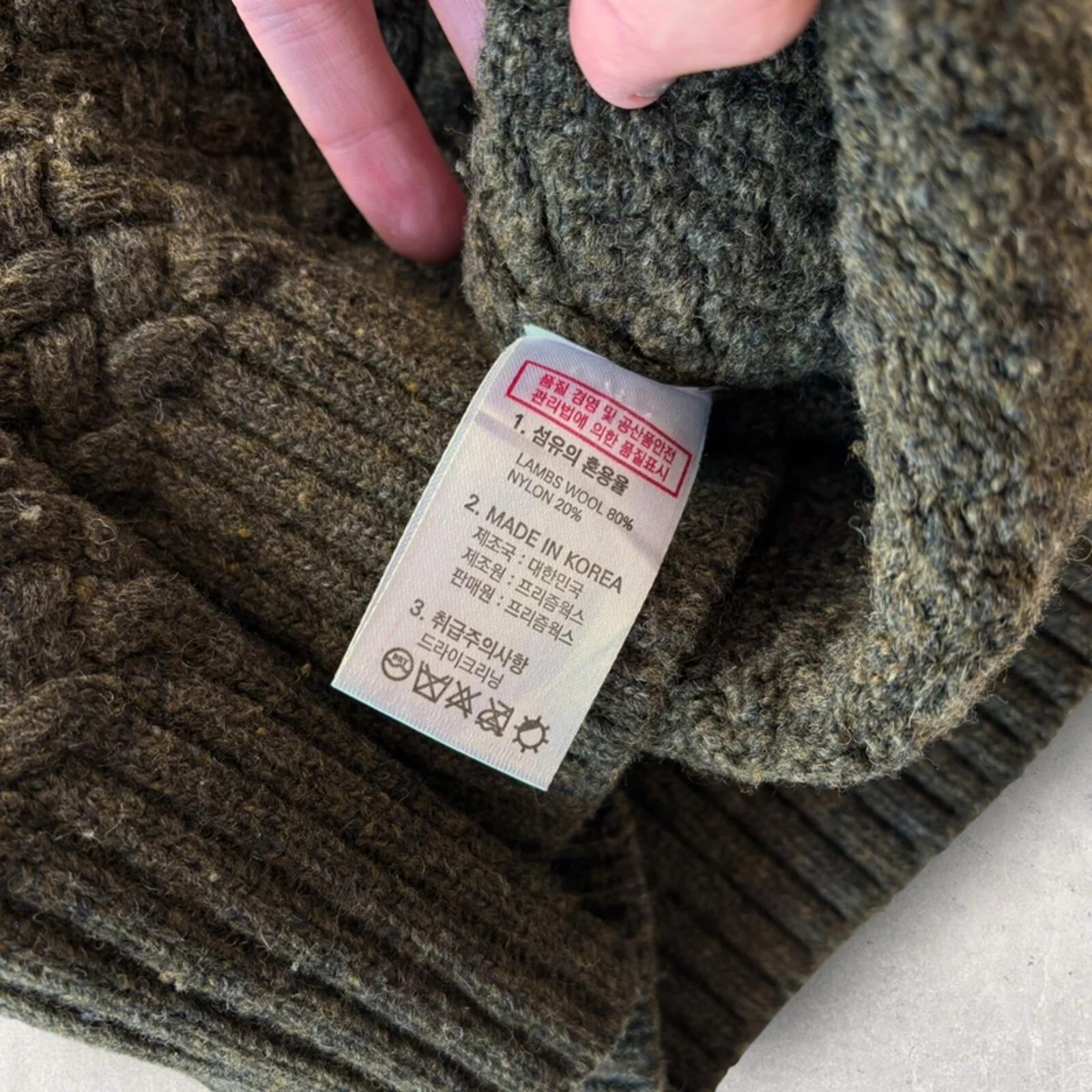 Frizmworks Lambswool Fisherman Knit Green S