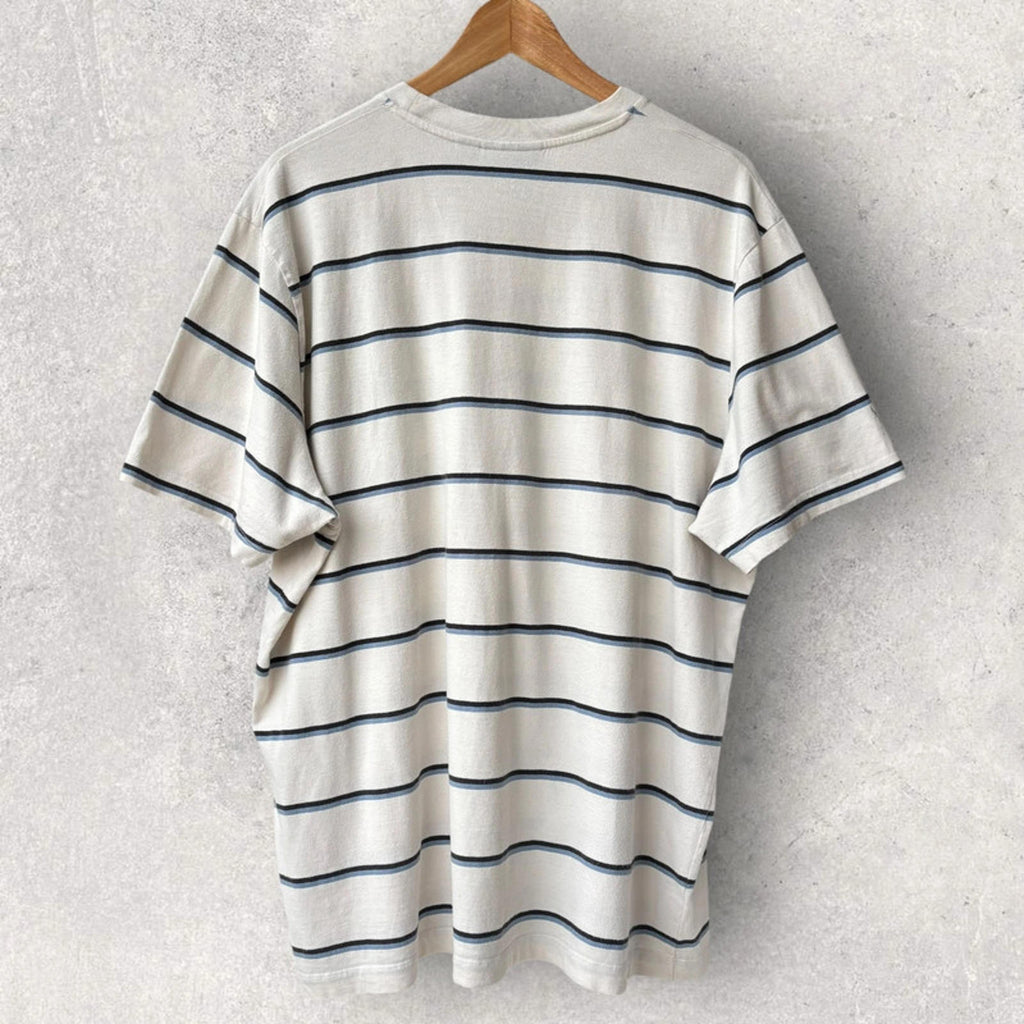 Parra Stripe T-Shirt White/Blue Size L