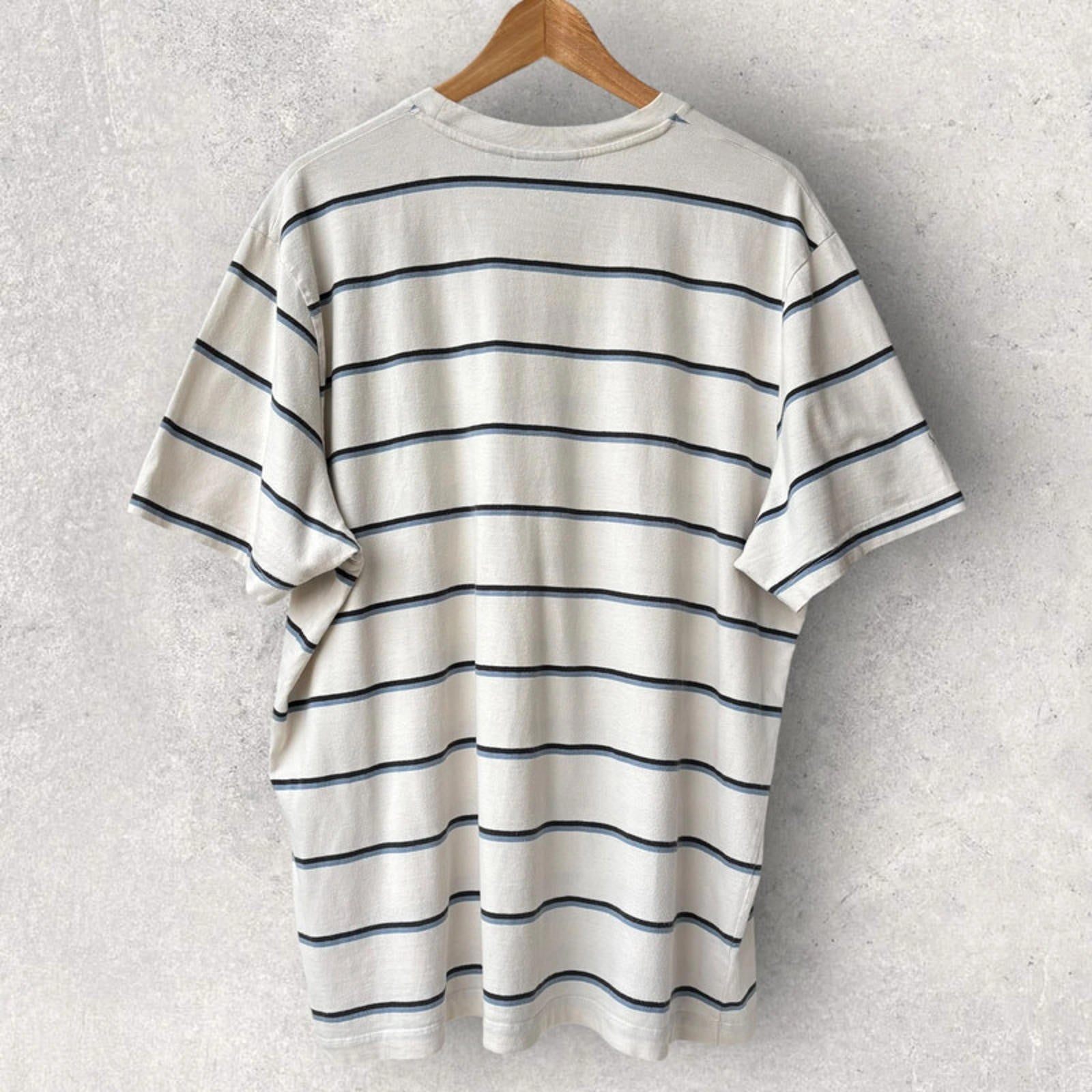 Parra Stripe T-Shirt White/Blue Size L