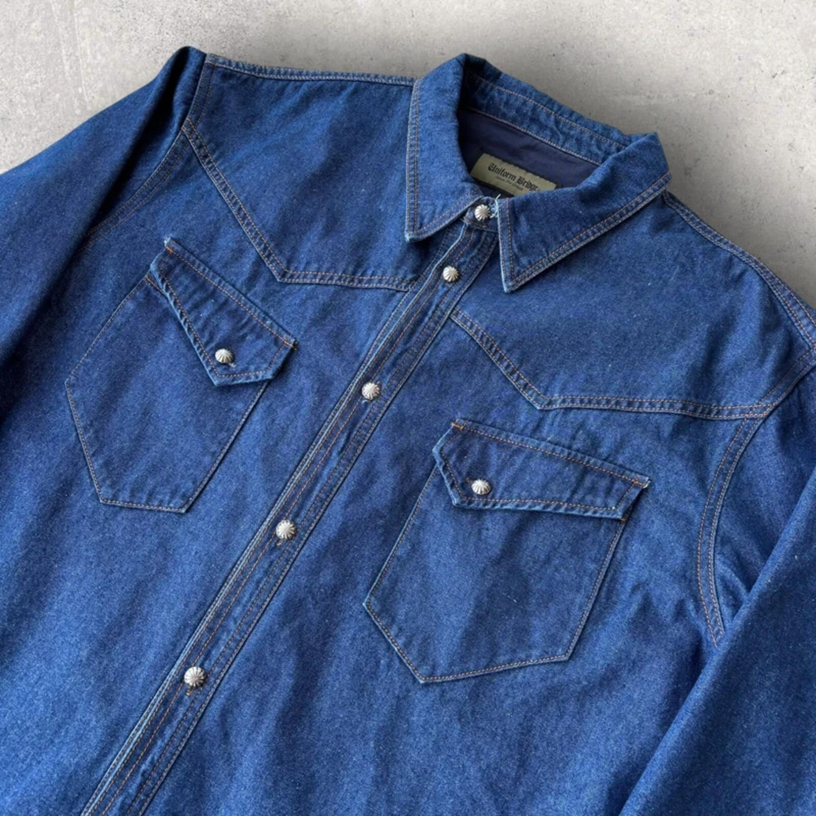 Uniform Bridge Western Denim Shirt Blue L