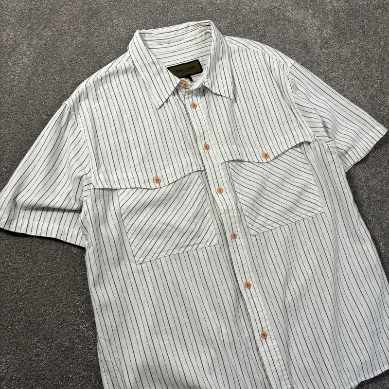 Uniform Bridge Contrast Stripe SS Shirt White M