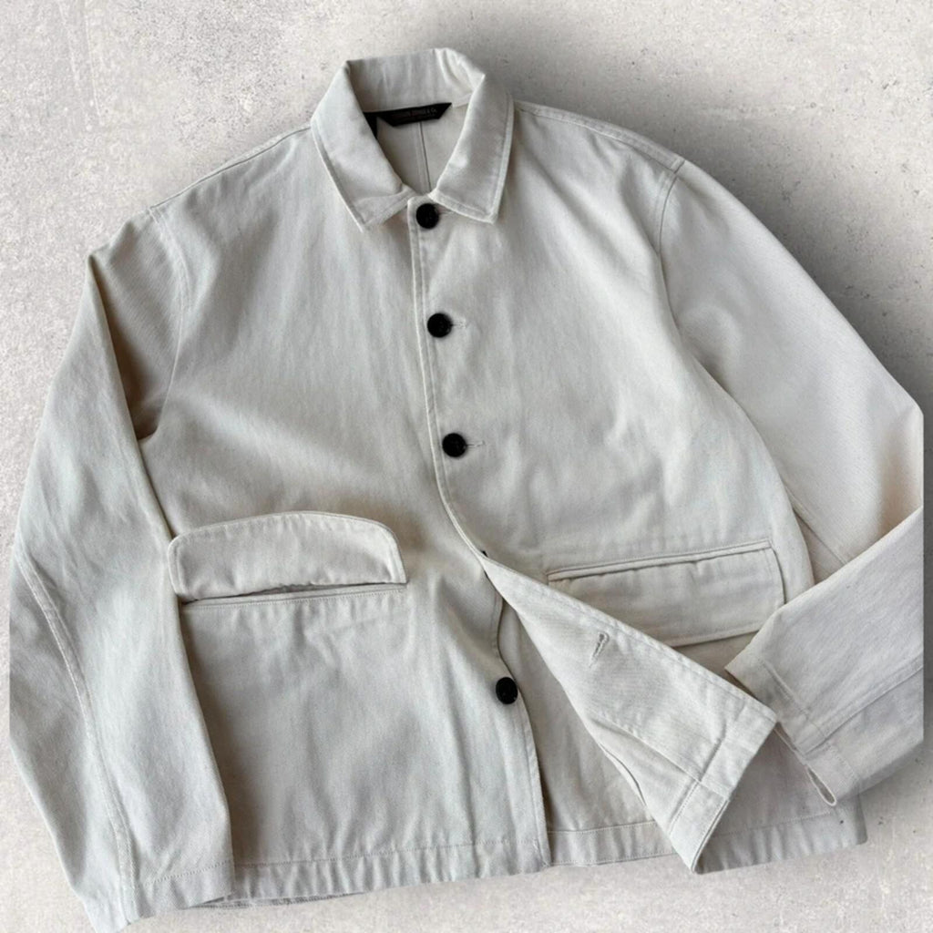 Uniform Bridge Cotton Utility Overshirt Ivory L