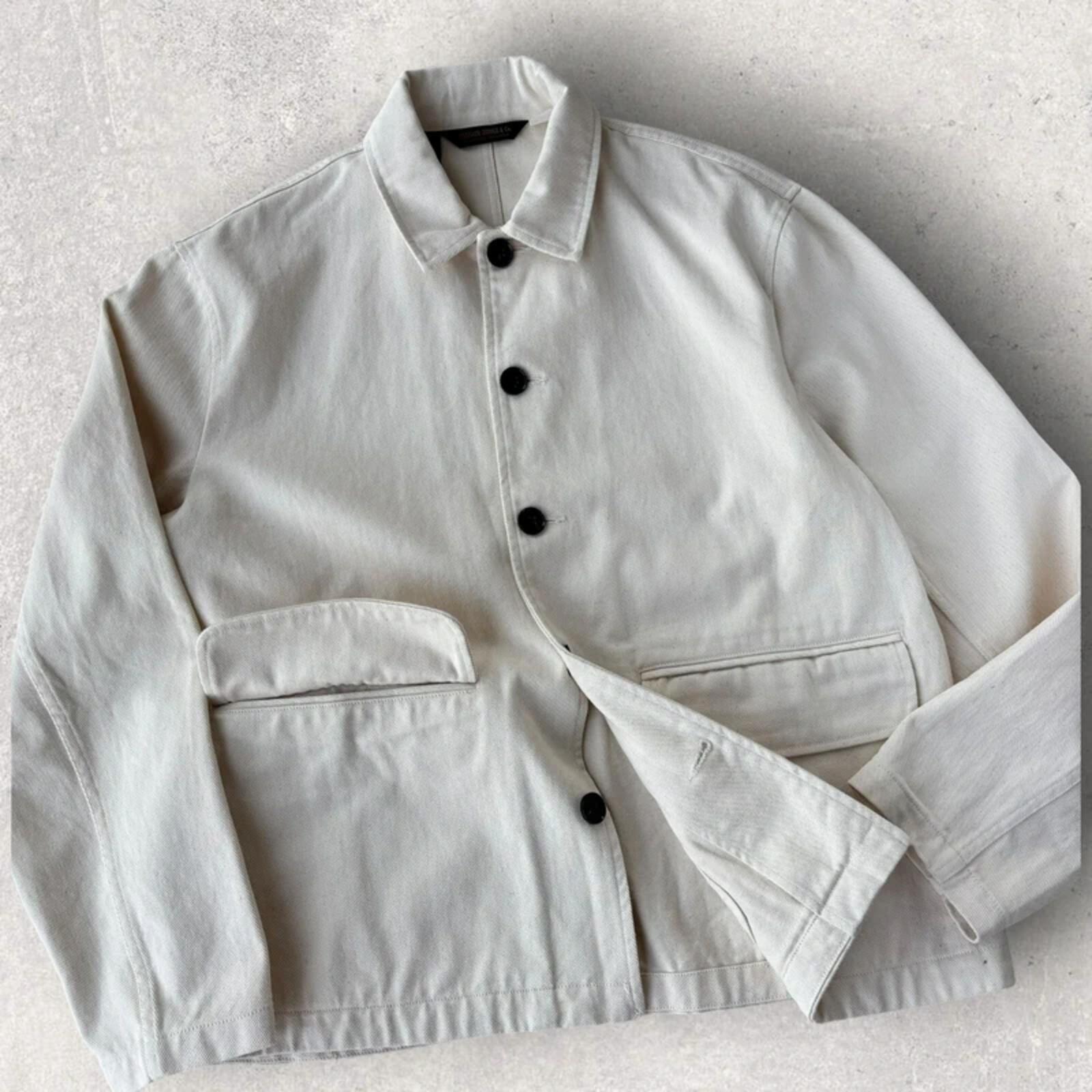 Uniform Bridge Cotton Utility Overshirt Ivory L