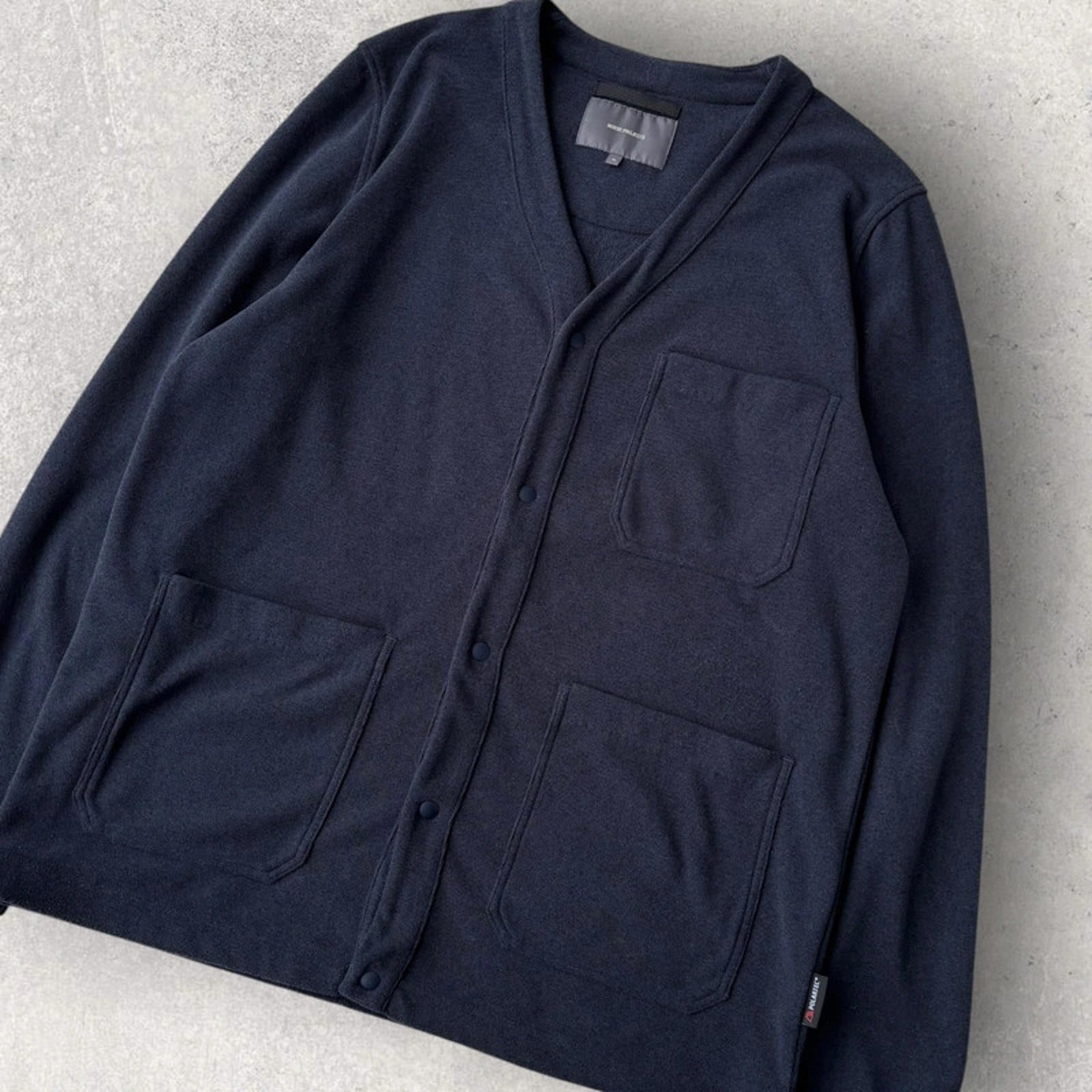 Norse Projects Vidar Polartec Fleece Cardigan Navy Size L