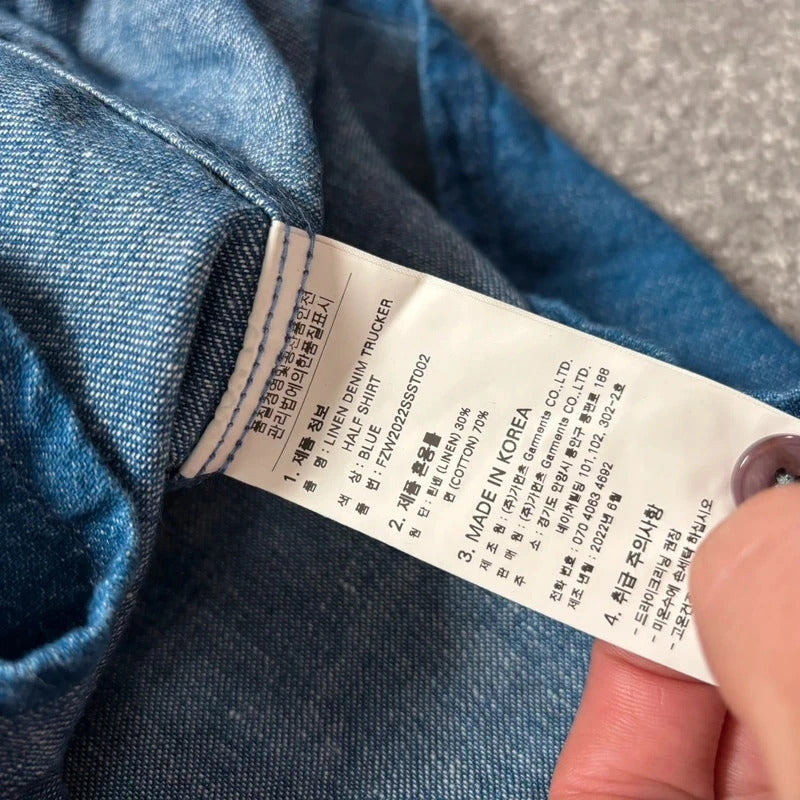 Frizmworks Linen Trucker Half Shirt Blue XL