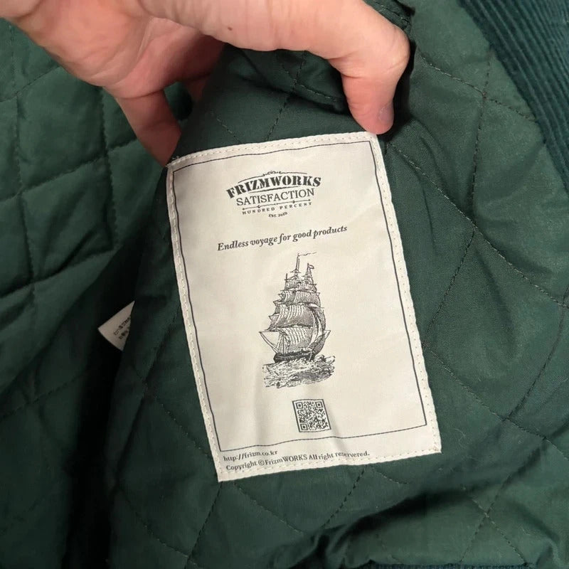 Frizmworks Corduroy Varsity Jacket Dark Green L