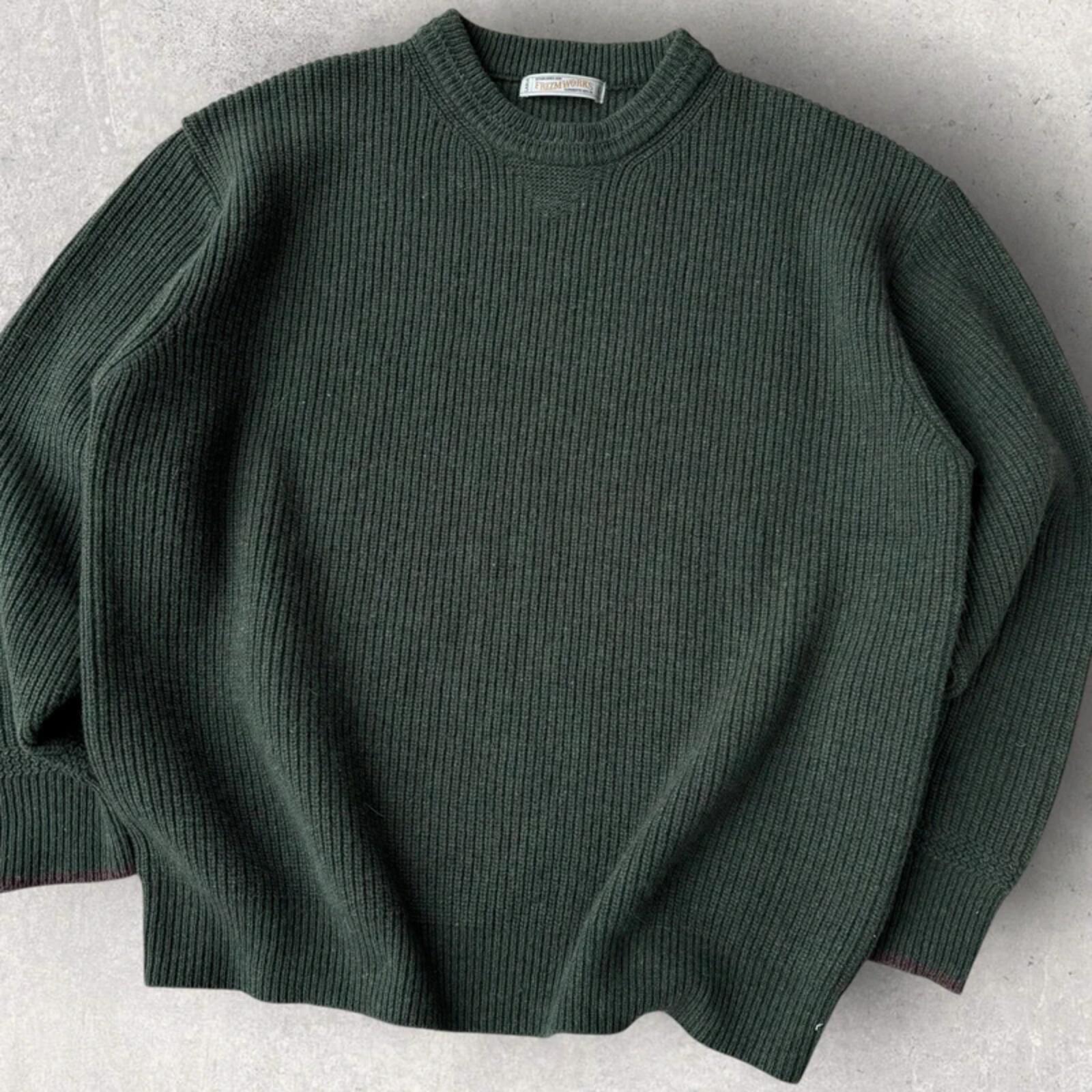 Frizmworks Patch Round Pullover Knit Forest Green L