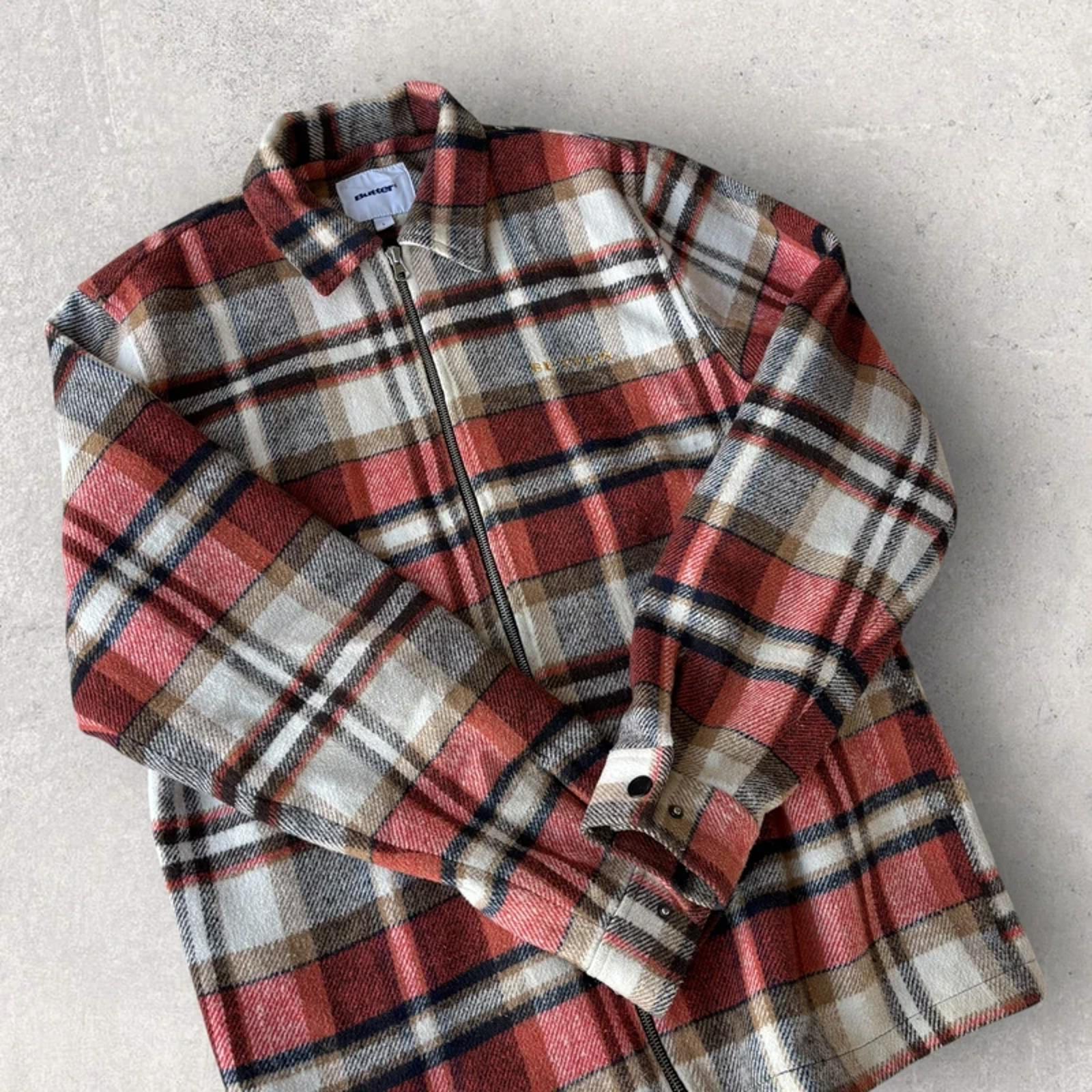 Butter Goods Zip Flannel Overshirt Red M