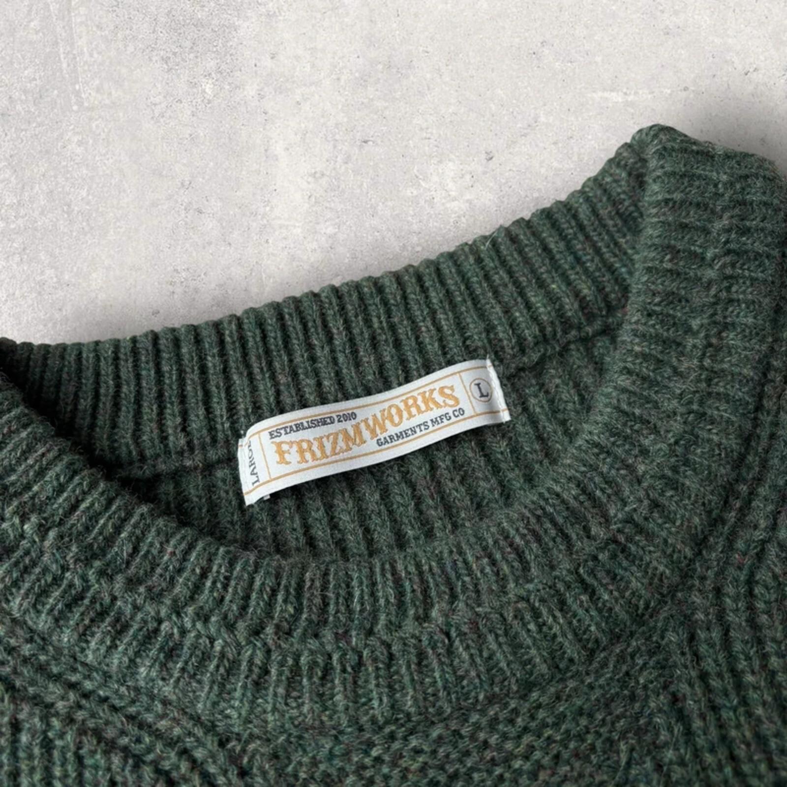 Frizmworks Patch Round Pullover Knit Forest Green L